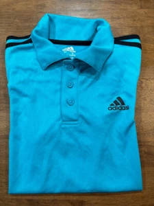 Adidas Boys Polo Short Sleeve Shirt (TURQ , L 14/16) NWD - Picture 1 of 4