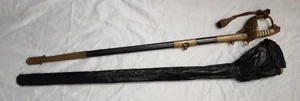 WW1 WW2 ROYAL NAVY SWORD AND SCABBARD NAMED - Picture 1 of 11