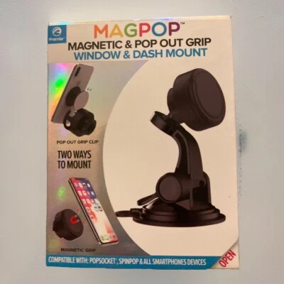 MAGPOP Magnetic & Pop Out Grip Window & Dash Mount & POP SOCKETS POP GRIP - Image 1 of 4
