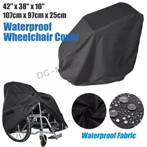 Heavy Duty Wheelchair Storage Cover Rain Protection Waterproof Cover Black - Picture 1 of 10