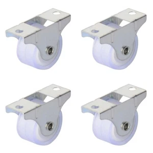 4Pcs 1" Rail Fixed Casters Small One-Way Wheel Furniture Casters Mute Silencing - Picture 1 of 10
