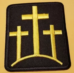 Der Vater, Sohn & der Heilige Geist Kreuze gestickter Aufnäher ca. 2,5x3" gold - Bild 1 von 2
