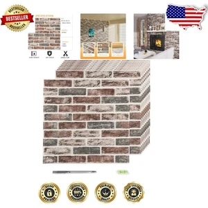 50 Sq.Ft Retro Faux Brick Self-Adhesive 3D Wall Panels for Home Renovation - Picture 1 of 9