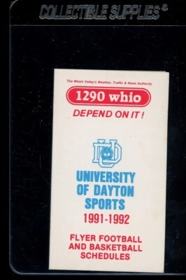 1991 1992 University of Dayton Sports Football and Basketball Pocket Schedule - Image 1 of 2