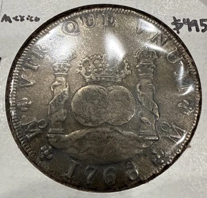 1768 8 Reales Mexico Silver Ocho Real Coin - Pillar Design - Picture 1 of 5