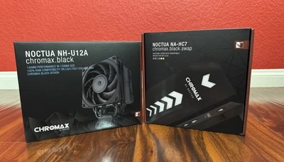 NH-U12A Chromax.Black 120mm Single-Tower CPU Cooler (Black) with Heatsink Cover - Image 1 of 3