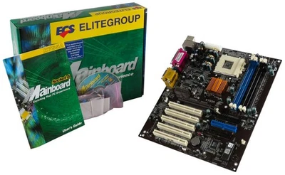 Motherboard Original New Box ECS K7S5A Socket 462 DDR + Sdram PCI AGP ATX SiS735 - Image 1 of 3