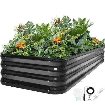 5-in-1 Adjustable Raised Garden Bed Kit | Galvanized Planter Boxes for Vegeta... - Image 1 of 4