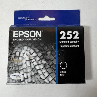 Tinta de impresora Epson Durabrite 252 1 cartucho negro T252120 original OEM exp 8/25 C Foto 1 de 4