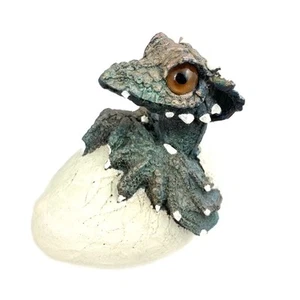 Blue Green Dragon Hatching Fantasy Figurine to Display and Enjoy 3.75 inches - Picture 1 of 10