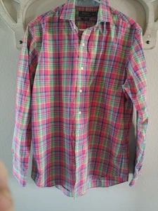 Polo Ralph Lauren kariertes Herrenhemd mit Knopfleiste Medium 100 % Baumwolle Pastell - Bild 1 von 5