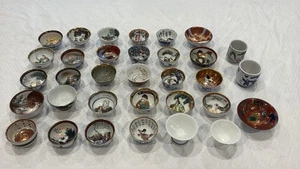 33 Vintage Mixed Asian Japanese Sake Cups Mini Teacups Porcelain Lot - AS IS - Picture 1 of 24