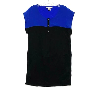 Forever 21 Love 21 Dress Black Blue Colorblock Buttons Polyester Womens Small S  Foto 1 de 4
