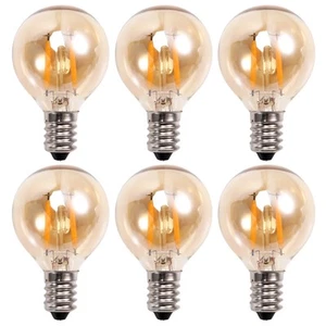 6Pcs 1.5W LED G40 Replacement Bulb 220V Retro Globe Gold Dimmable Bulb for4495 - Picture 1 of 15