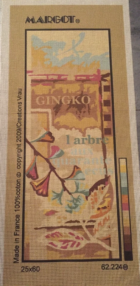 @@@***&SUPERBE CANEVAS NEUF DE MARQUE MARGOT 60X25CM - GINGKO&****@@@ - Photo 1/1