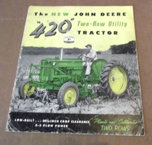 1955 John Deer 420 Two Row Crop Utility Tractors Factory Sales Brochure - Picture 1 of 3