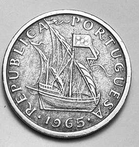 5 Escudos Portugal 1965 KM 591 Nikel Low Circulated. Bx13.287 - Picture 1 of 2