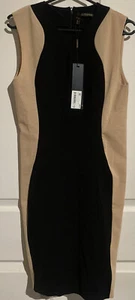 Kardashian Kollection BNWT Illusion BodyCon Dress Size 10 Black/Nude - Picture 1 of 7