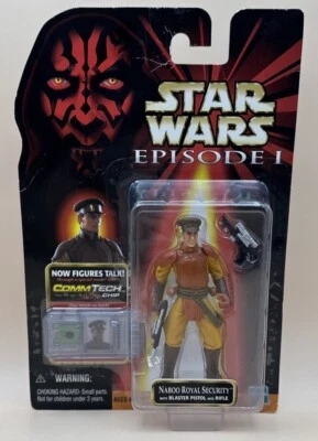 Figura de acción Naboo Royal Security pistola y rifle Star Wars Ep 1 1998 caja dañada Foto 1 de 4