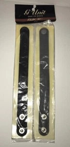New Reebok G UNIT  Bracelets Wristbands Snap Bands 2 Pack Gray Black Vintage - Picture 1 of 3