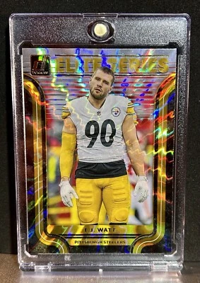 T.J. WATT RARE LIGHTNING GOLD REFRACTOR INVESTMENT CARD SP PITTSBURGH STEELERS - Image 1 of 2
