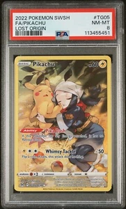 2022 POKEMON SWORD & SHIELD LOST ORIGIN TG05 FULL ART/PIKACHU - PSA 8 - Bild 1 von 2