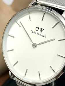 Daniel Wellington Womens Watch DW00100164 White Dial 32mm Silver Tone Mesh Strap - Picture 1 of 12