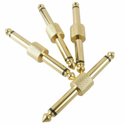 4 PCS Guitar Effects Pedal Connector 1/4” 6.35 mm Coupler Patch Convert straight Foto 1 de 4