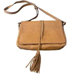 Bolso bandolera de cuero vegano marrón coñac bolso de mano - Imagen 1 de 12