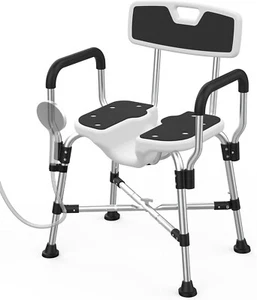 Heavy Duty Shower Chair for Inside Shower U-shape Shower Stool with Arms & Back - Picture 1 of 6