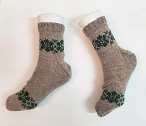 Hand Knitted Socks 100% Peruvian Wool #PW8 - Picture 1 of 7