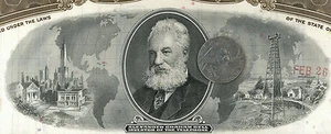 AT&T American Telephone Telegraph ALEXANDER GRAHAM BELL teléfono CERTIFICADO DE STOCK - Imagen 1 de 3