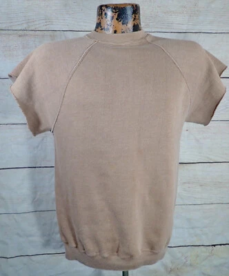 Винтажная мужская толстовка Fruit of the Loom США мягкая коричневая с вырезом M короткий рукав - Изображение 1 из 4