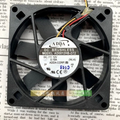 ADDA AD0812HB-D72 8015 12v 0.19A 8CM Chassis Cooling Industrial Fan - Image 1 of 4