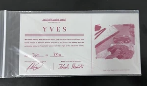 Jacques Marie Mage Authenticity Press Certificate For JMM YVES Card #310 Of 350 - Picture 1 of 2