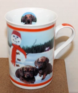 Darling Dachshund Collector Mug Frosty Friends Danbury Mint - Picture 1 of 3
