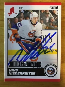 2011 Score Panini #568 Nino Niederreiter Signed New York Islanders Wild - Picture 1 of 3