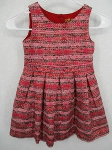 Osh Kosh Girls Dress 5T Fit Flare Lined Pleated Button Back Holiday Easter - Picture 1 of 12