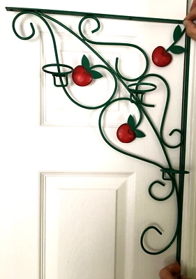 Vintage Corbel Plant Hook 3 Planter Metal Porch Bracket Apple Decor Garden Green - Image 1 of 4