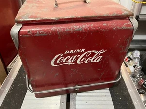 Coca Cola Eistruhe Vintage 50er Jahre / Picknick / Kühlbox Acton Mfg. Flaschenöffner - Bild 1 von 12