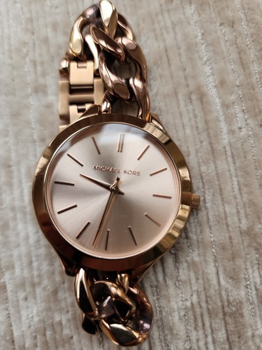 Nuovo orologio Michael Kors MK3223 donna passerella analogico tono oro rosa 42 mm