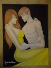 ORIGINAL 30'' X 22'' WATER COLOR PAINTING '' LOVERS'' BY COMIC ARTIST JAMES CHEN