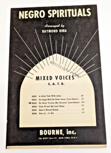 Negro Spirituals 'Do Don't Toucha My Garment' Mixed Voices 1954 by R Rhea Miscut - Picture 1 of 5