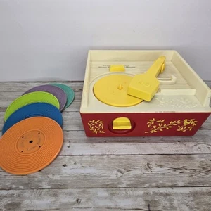 Vintage 1971 Fisher-Price #995 Music Box Record Player W/ All 5 Records Works!! - Bild 1 von 24