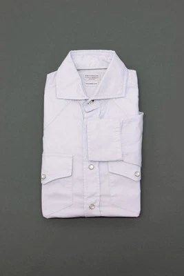 NUEVO CON ETIQUETAS Camisa a Presión Brunello Cucinelli Para Hombre "Leisure Fit" Talla S A252 Foto 1 de 4