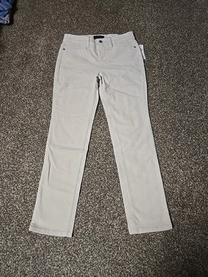 Calça de veludo feminina Talbots simplesmente lisonjeira perna reta creme tamanho 2P nova com etiquetas - Imagem 1 de 4