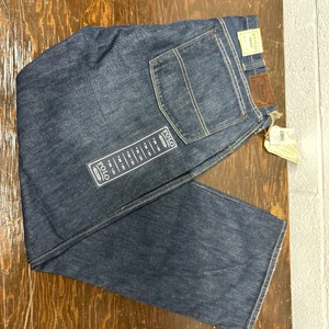 Polo Ralph Lauren Authentic Dungarees Indigo Dark Worn Jeans 36X30 Vintage NWT - Picture 1 of 7