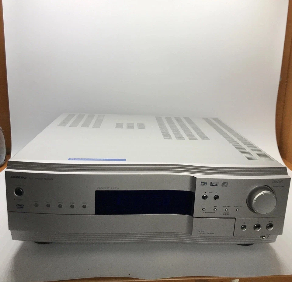 Onkyo 5 Disc Carousel DVD Changer Receiver DR-C500 Silver No Remote - Image 1 of 4