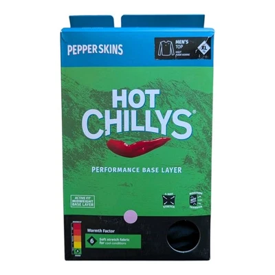 Top Hot Chillys Pepper Skins Para Hombres XL Negro Capa Base Térmica Absorbe la Humedad Foto 1 de 4