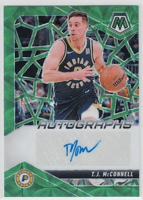 2024-25 Panini Mosaic T.J McConnell #AM-TJM Green Scope Auto /5 - Indiana Pacers - Image 1 of 2
